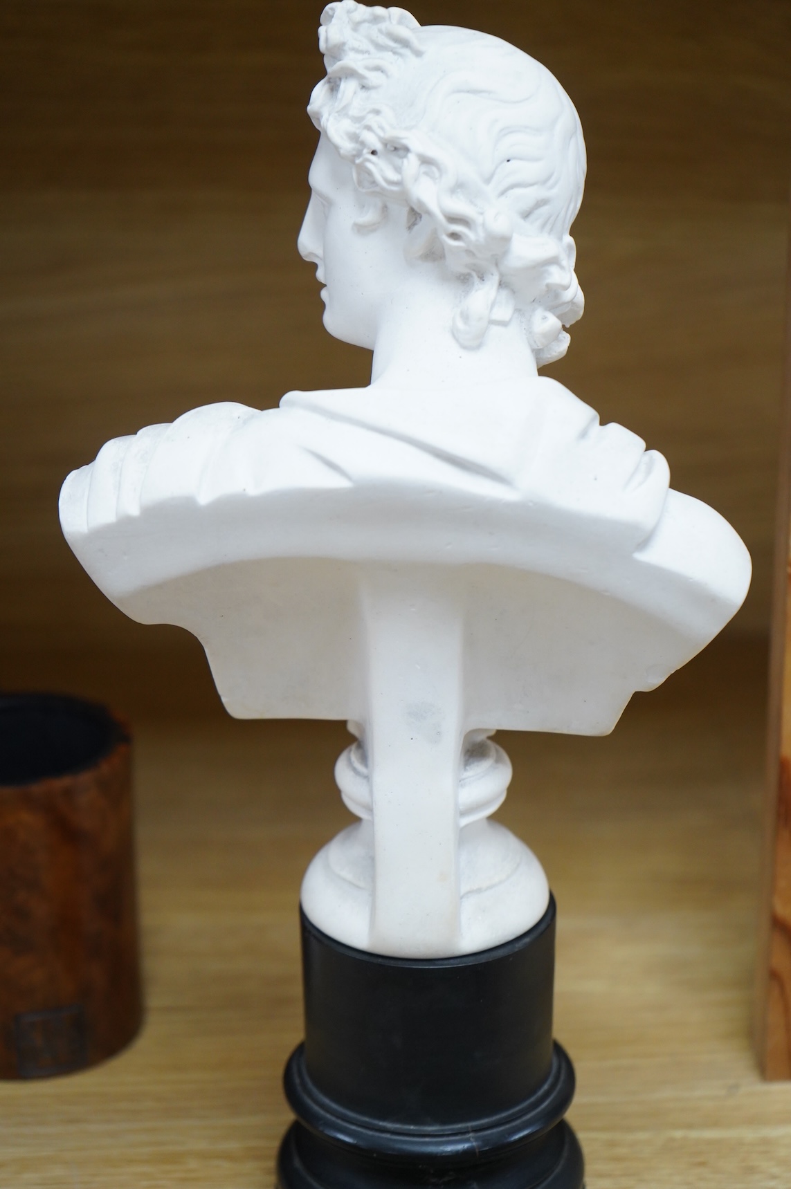 A 19th century plaster bust of Apollo Belvedere, 32cm